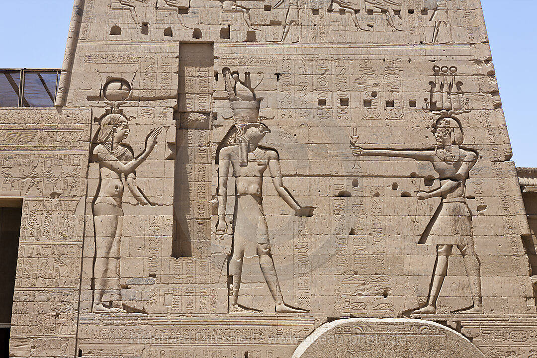 Reliefs at Temple of Isis on Philae Island