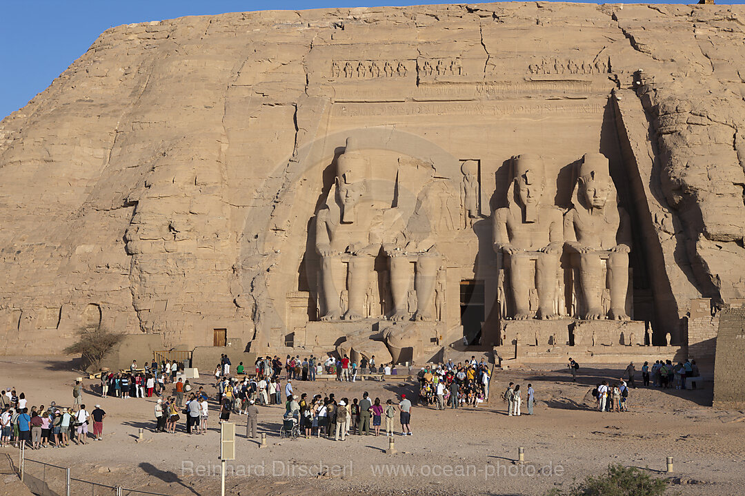 Tourists at Entrance of Temple of Pharao Ramesses II.