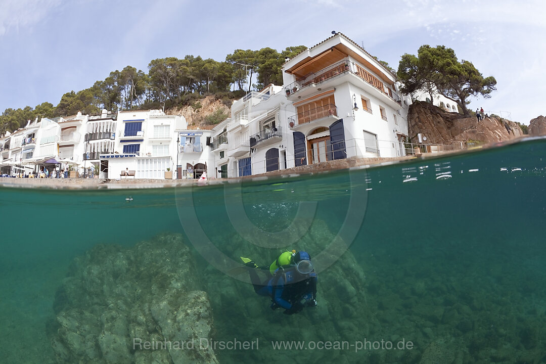 Hausriff von Tamariu, Tamariu, Costa Brava, Mittelmeer, Spanien