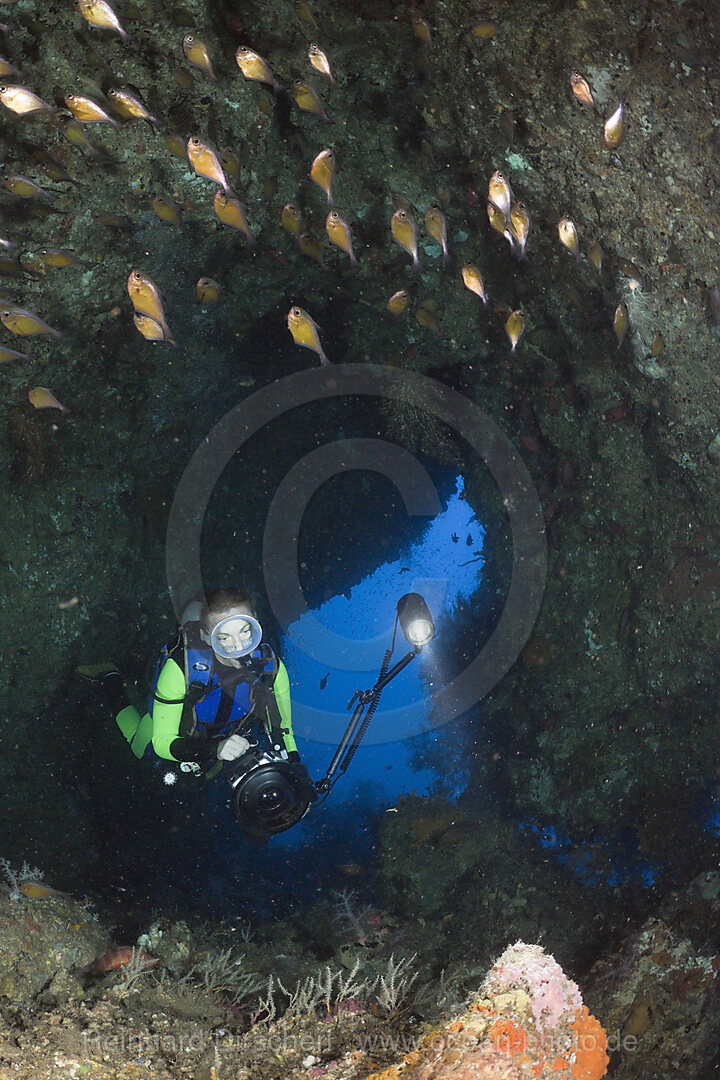 Scuba Diver in Grotto