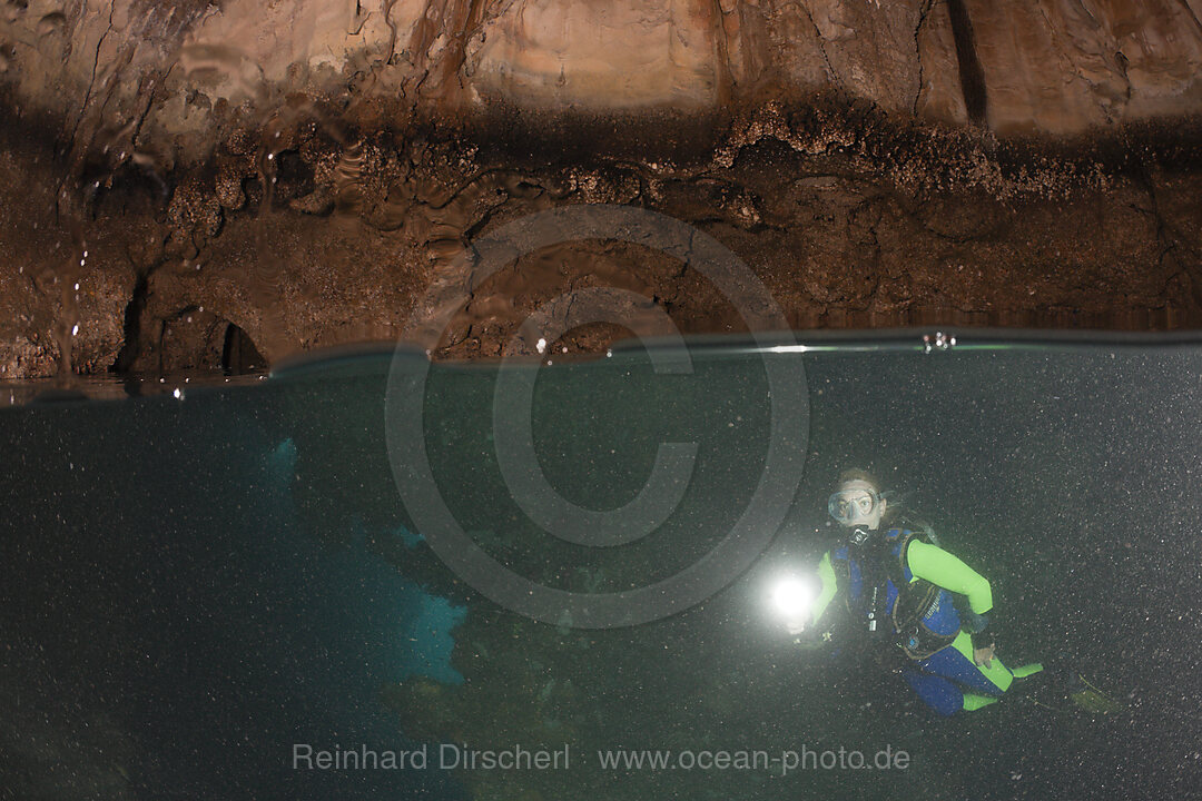 Scuba Diver in Cave