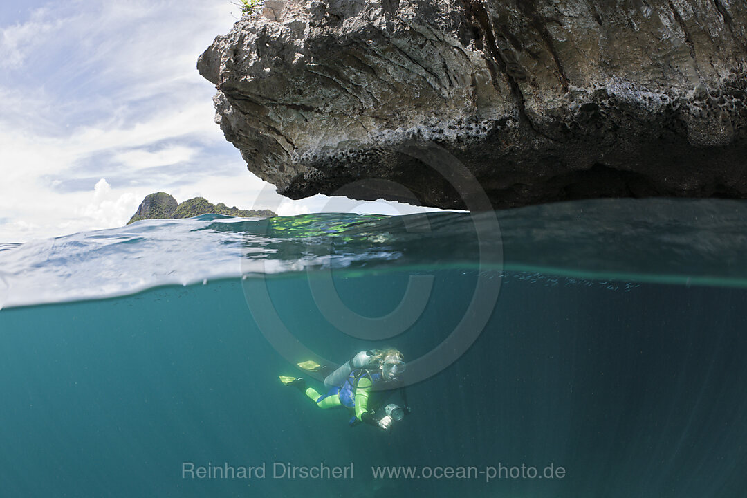 Taucher im Flachwasser