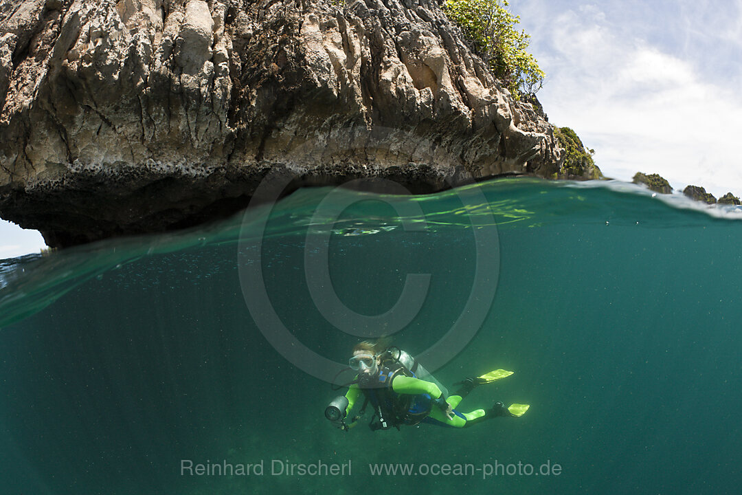 Taucher im Flachwasser