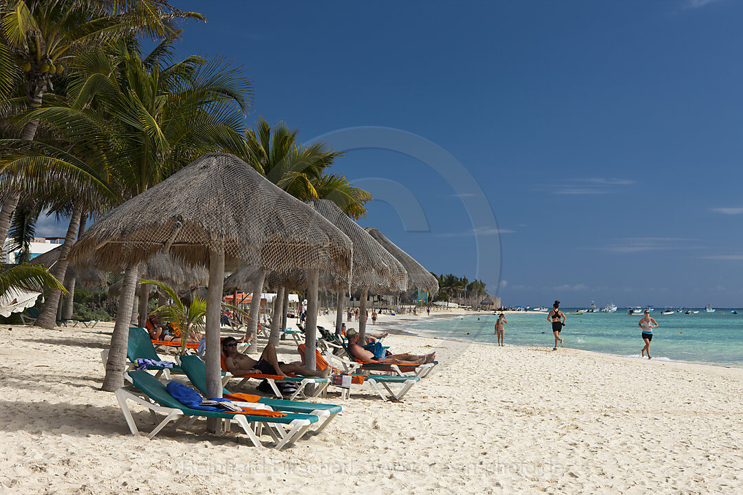 Beach Playa del Carmen, Riviera Maya, Yucatan Peninsula, Caribbean Sea, Mexico