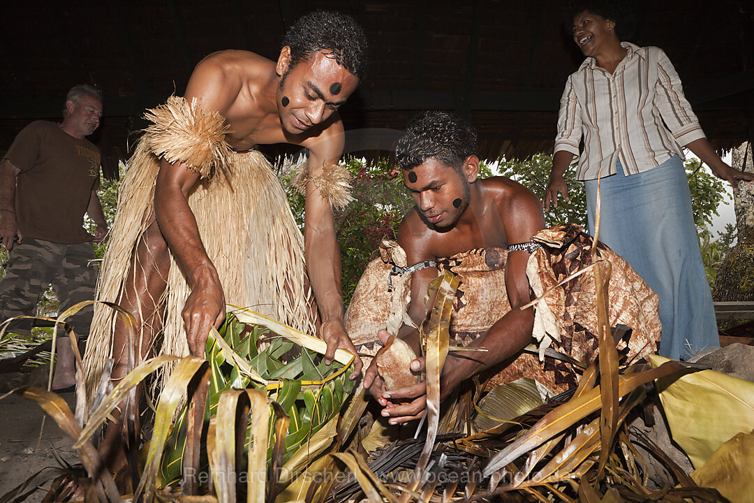 Natives perform Kava Ceremony