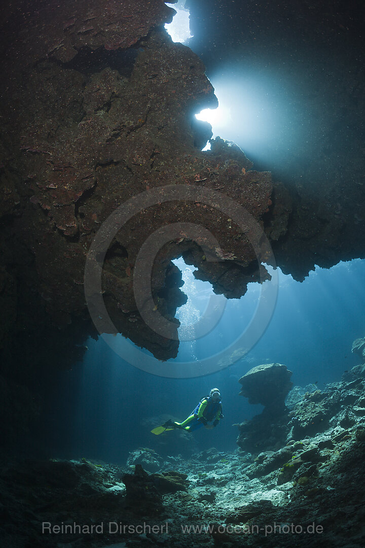 Sunbeam in Underwater Cave