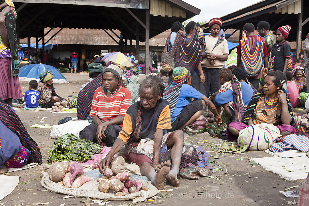 Markt von Wamena, Baliem Valley, West Papua, Indonesien