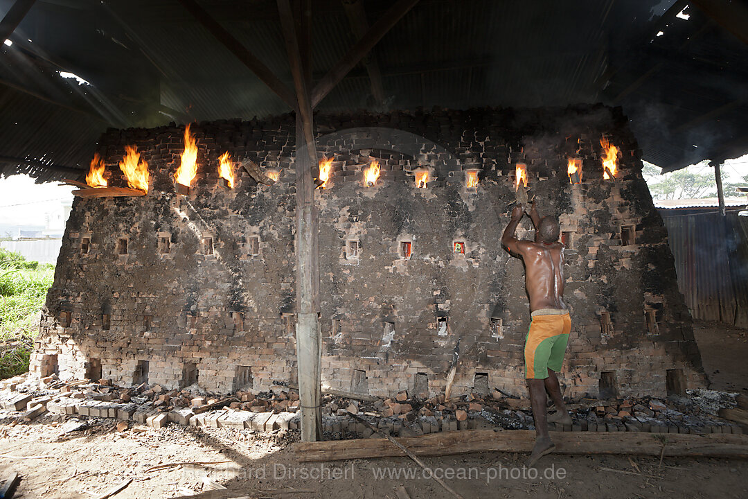Brick Burner in Brick factory at Wamena