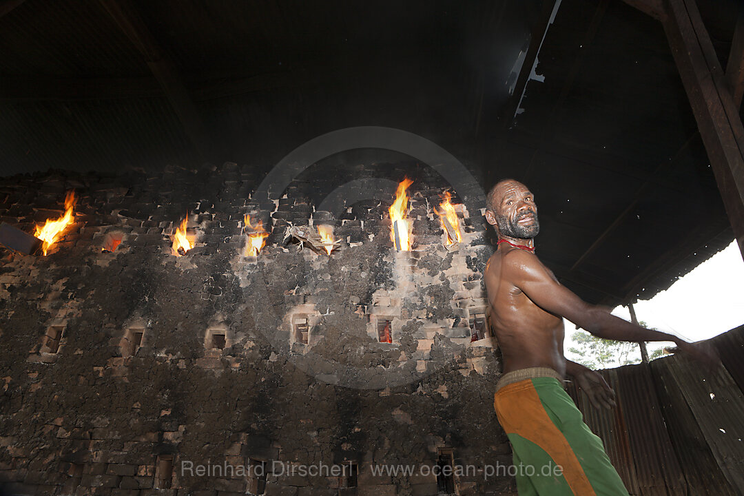 Brick Burner in Brick factory at Wamena