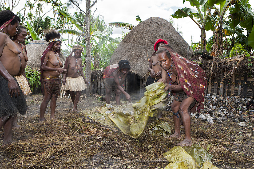 Schweinefest in Dani Dorf, Baliem Valley, West Papua, Indonesien