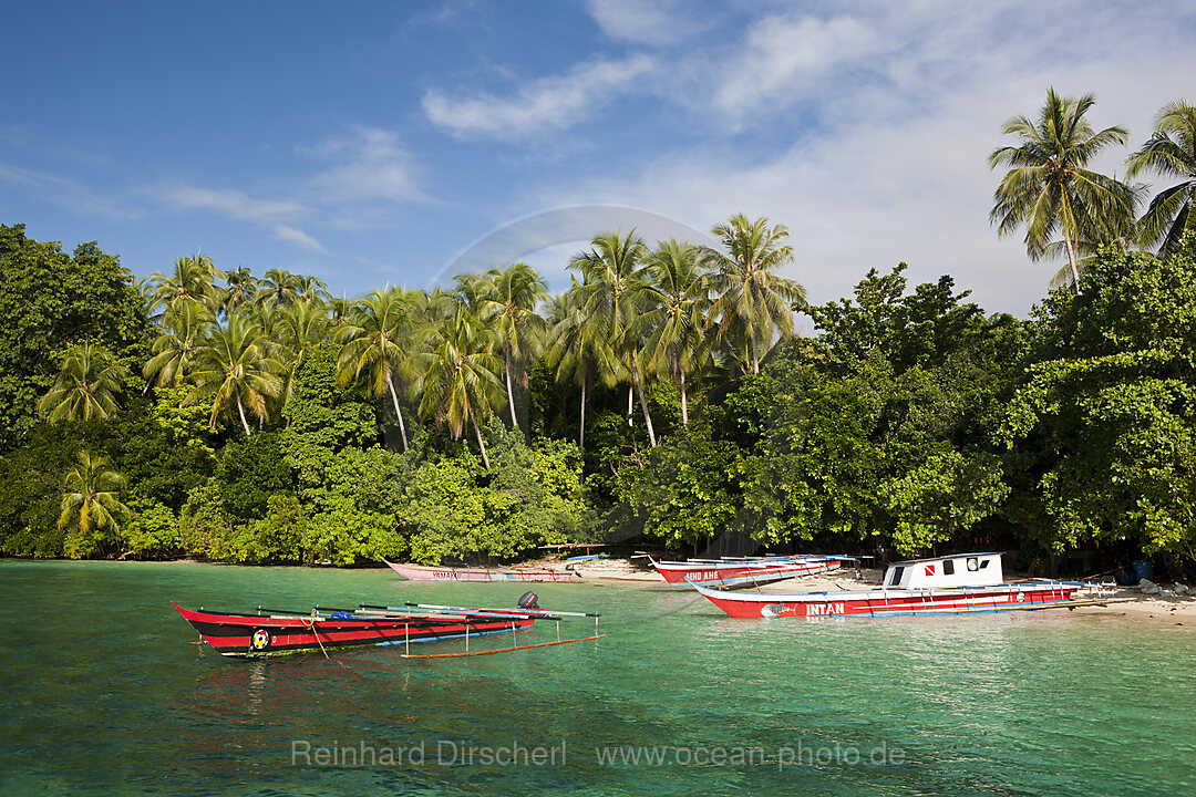 Lagune der Insel Ahe, Cenderawasih Bucht, West Papua, Indonesien