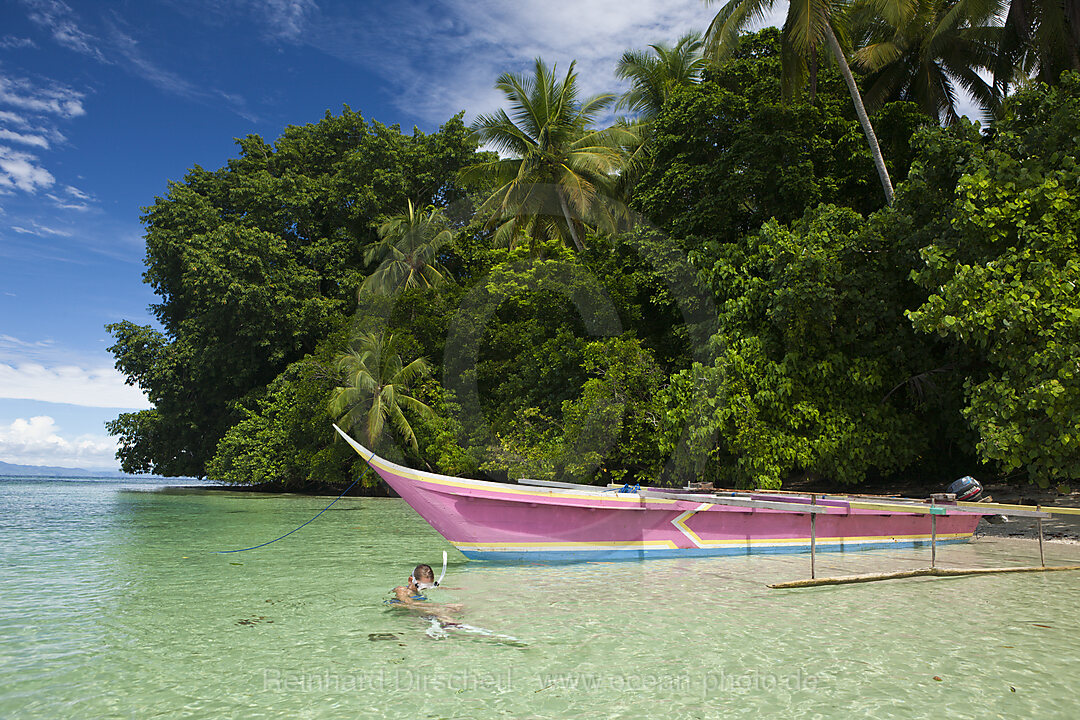 Snorkeling in Lagoon of Ahe Island, Cenderawasih Bay, West Papua, Indonesia