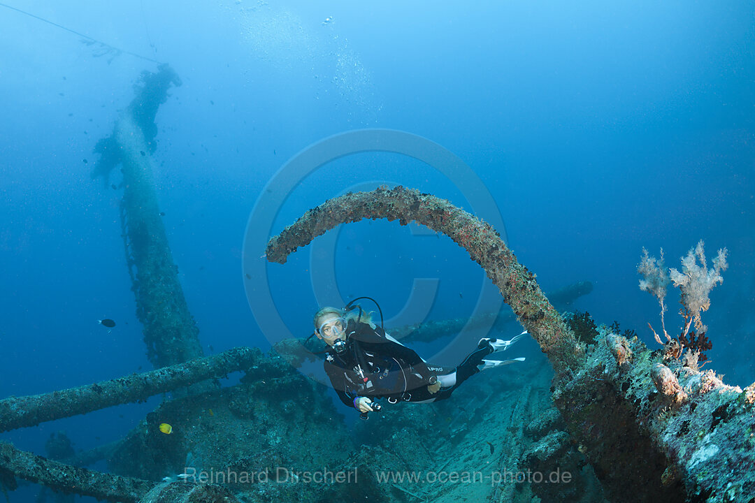 Scuba Diver at Maldive Victory Wreck