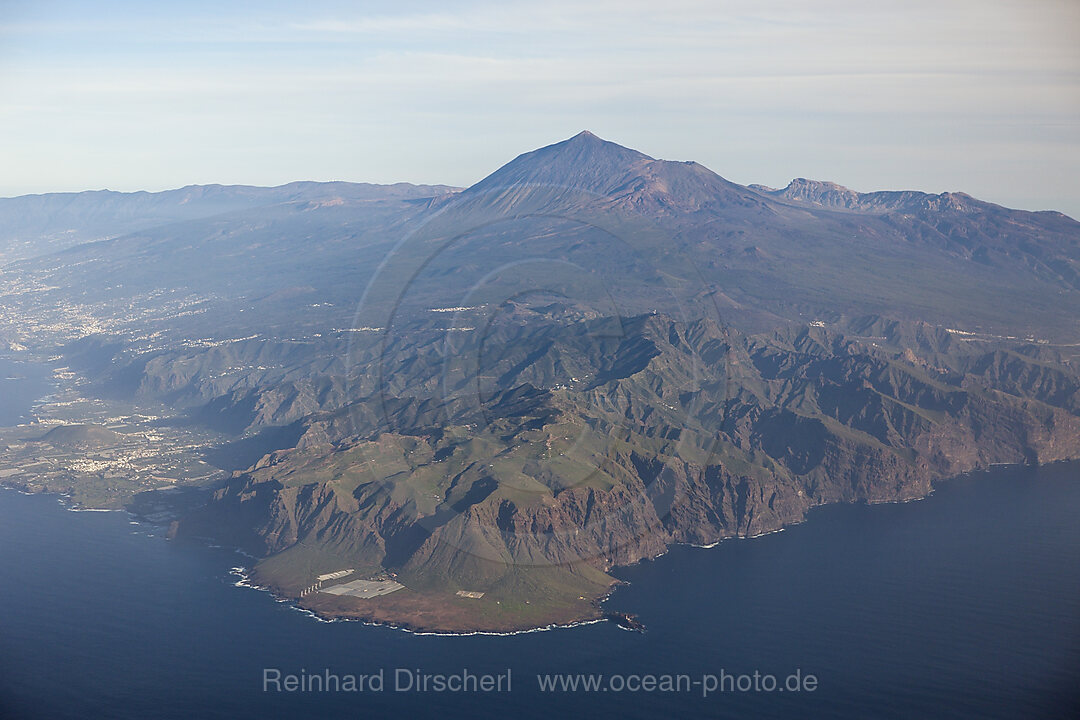 Aerial View of Teno Mountains and Teide