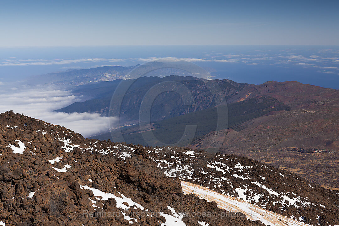 Blick vom Teide Gipfel zum Orotava Tal