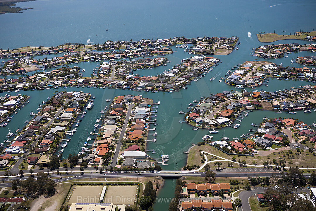 Luftaufnahme der Raby Bay, Cleveland, Brisbane, Australien