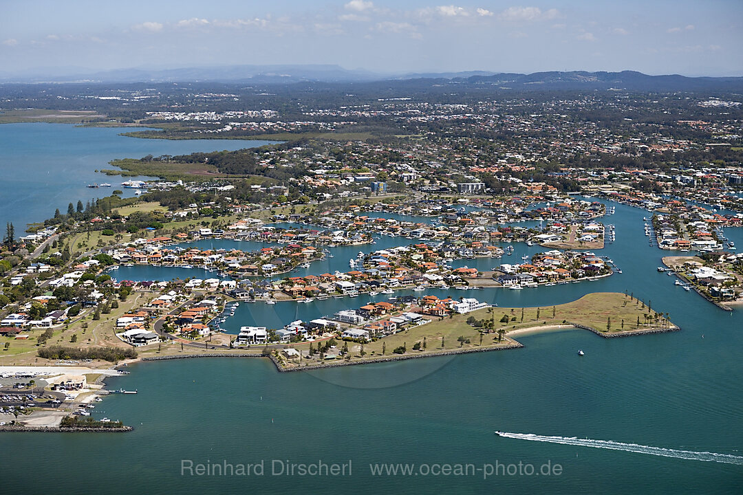 Luftaufnahme der Raby Bay, Cleveland, Brisbane, Australien