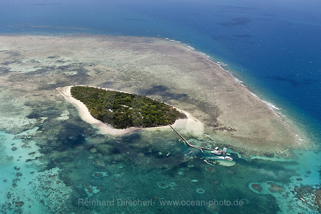 Aerial View of Green Island, Great Barrier Reef, Queensland, Australia