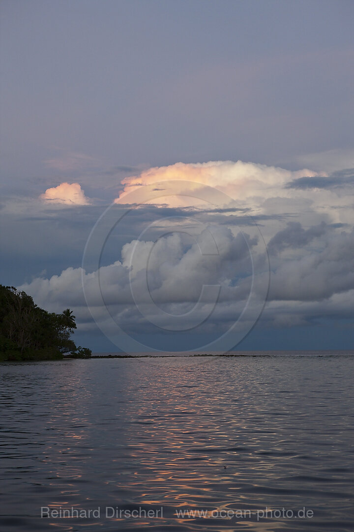 Rain Clouds over Ocean, Marovo Lagoon, Solomon Islands