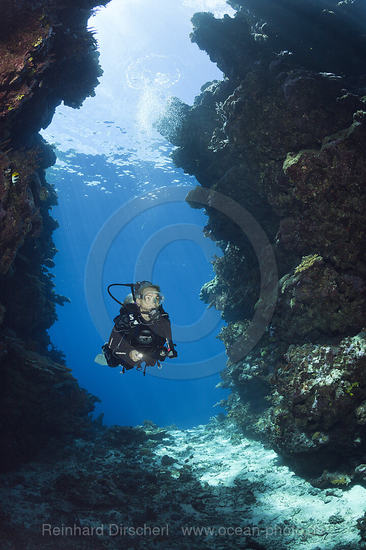 Scuba Diving in Mbuco Caves, Marovo Lagoon, Solomon Islands