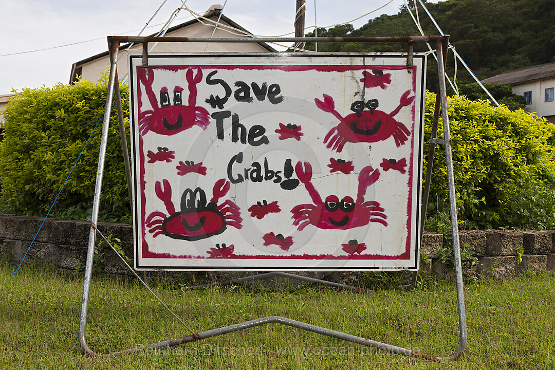 Sign for Crab Protection, Gecarcoidea natalis, Christmas Island, Australia