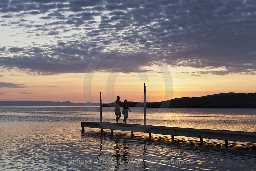 Jetty and Sea at Sunset, La Paz, Baja California Sur, Mexico
