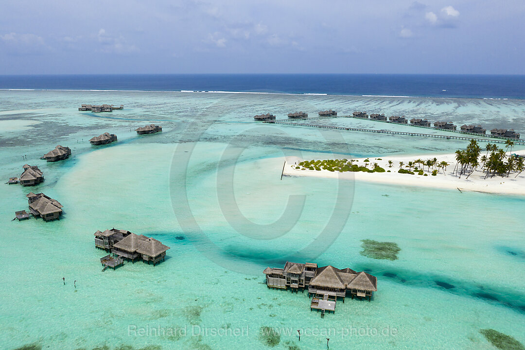 Aerial View of Vacation Island Lankanfushi, North Male Atoll, Indian Ocean, Maldives