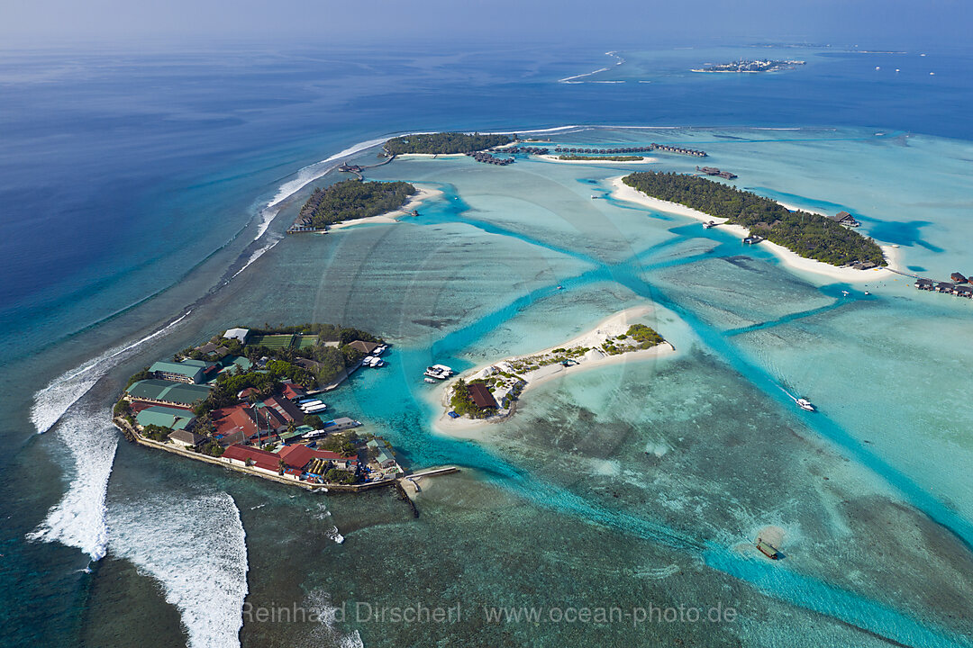 Ferieninsel Dhigufinolhu und Veligandu, Sued Male Atoll, Indischer Ozean, Malediven