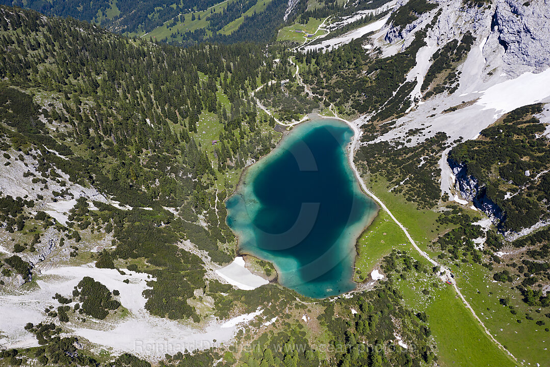 Aerial View of Seebensee, Ehrwald, Tyrol, Austria