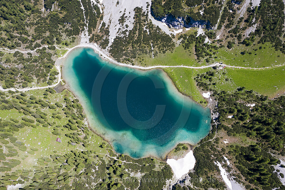 Luftaufnahme Seebensee, Ehrwald, Tirol, Oesterreich