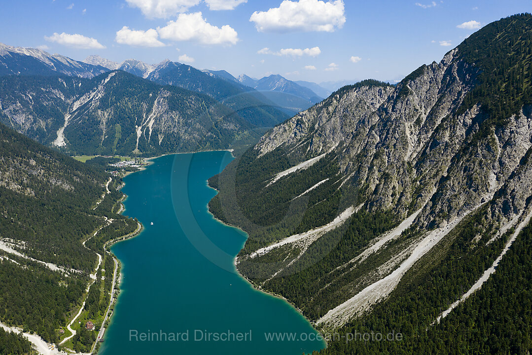 Plansee mit Blick nach Norden, Tirol, Oesterreich