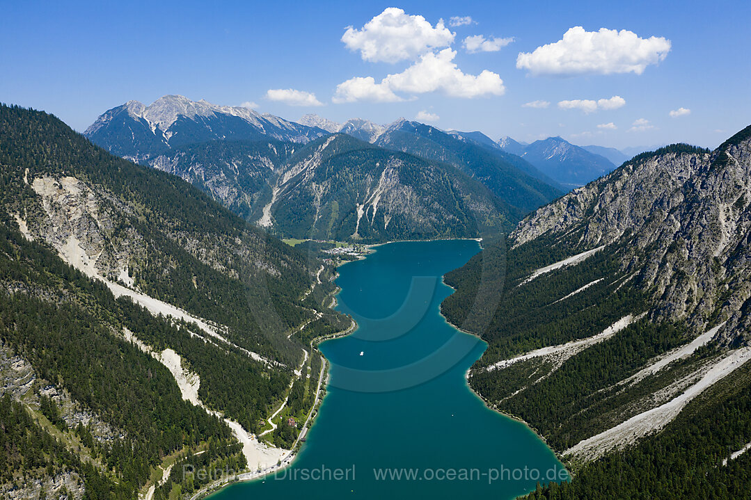 Plansee mit Blick nach Norden, Tirol, Oesterreich