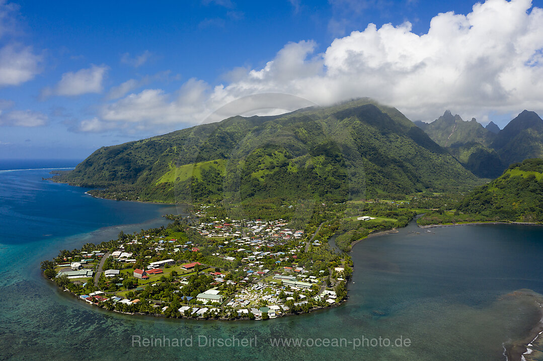 Tautira overlooking the Vaitephiha Valley, Tahiti, French Polynesia