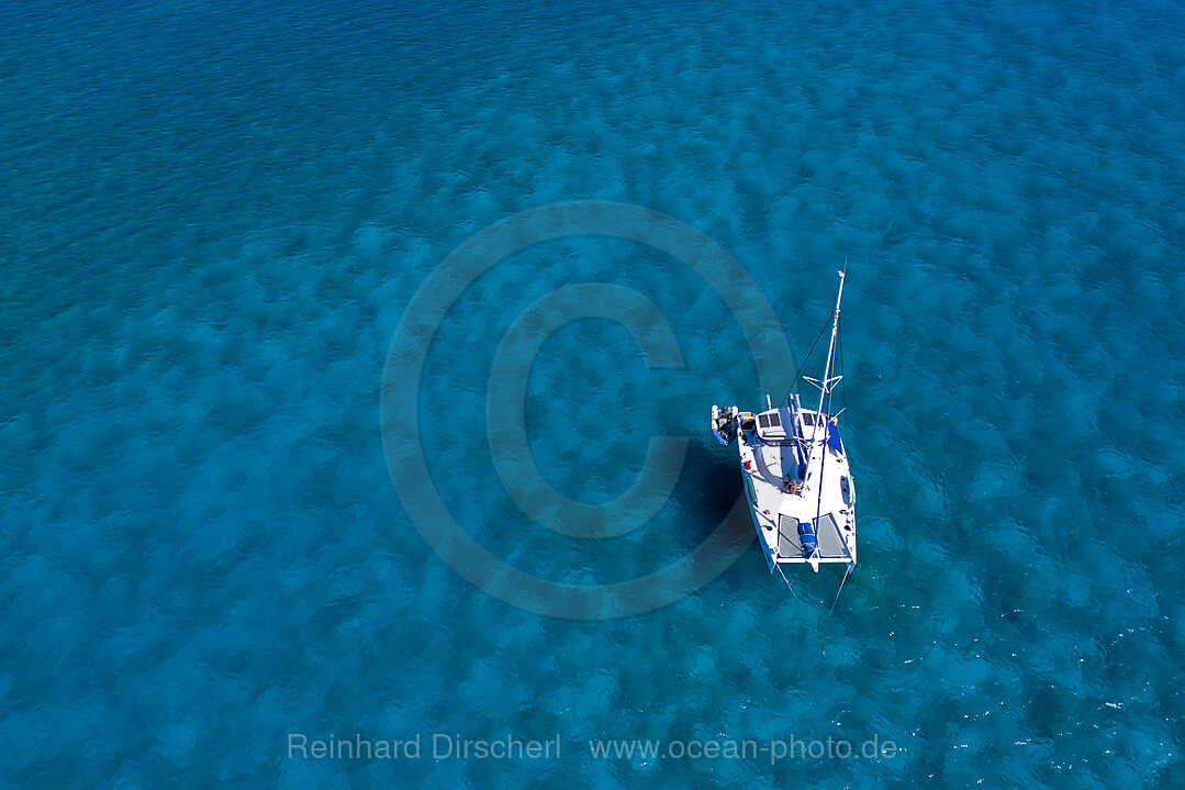 Catamaran at Fakarava Atoll, Tuamotu Archipel, French Polynesia