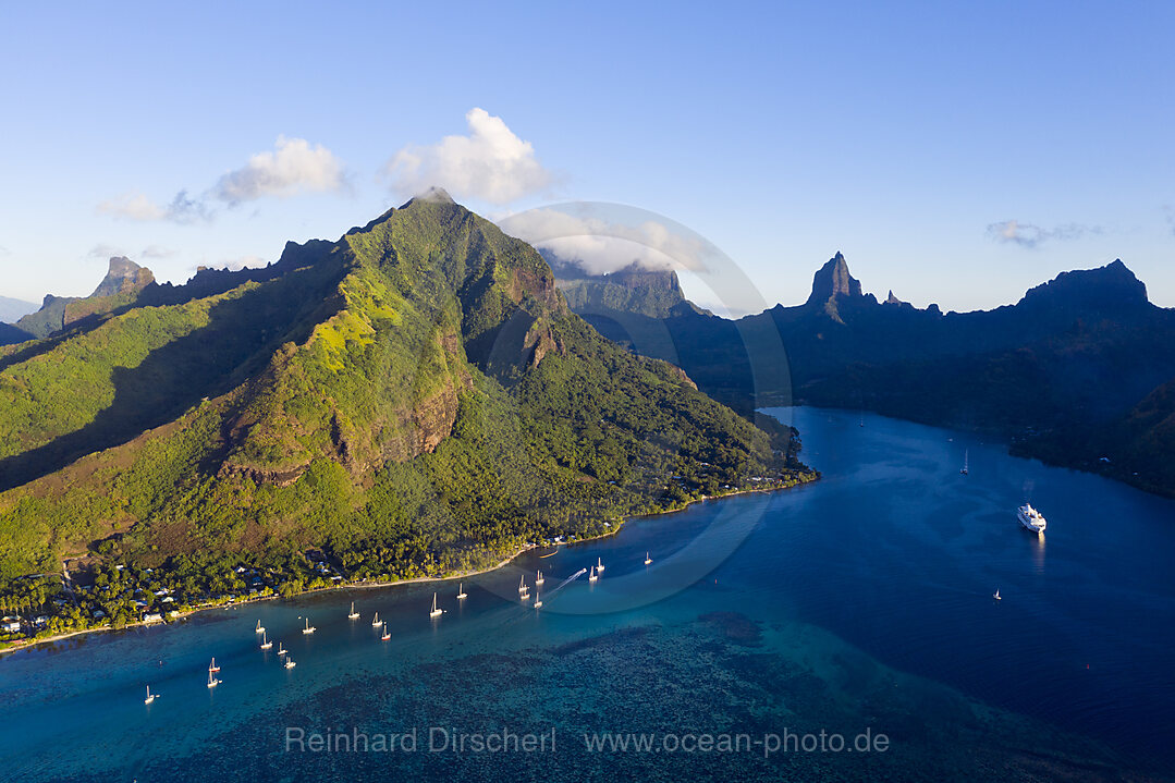 Aerial View of Opunohu Bay, Moorea, French Polynesia