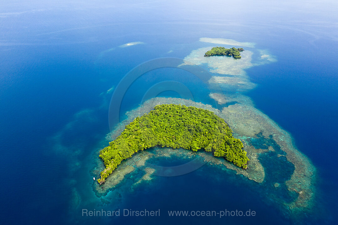 Aerial View of Islands of Kimbe Bay, New Britain, Papua New Guinea