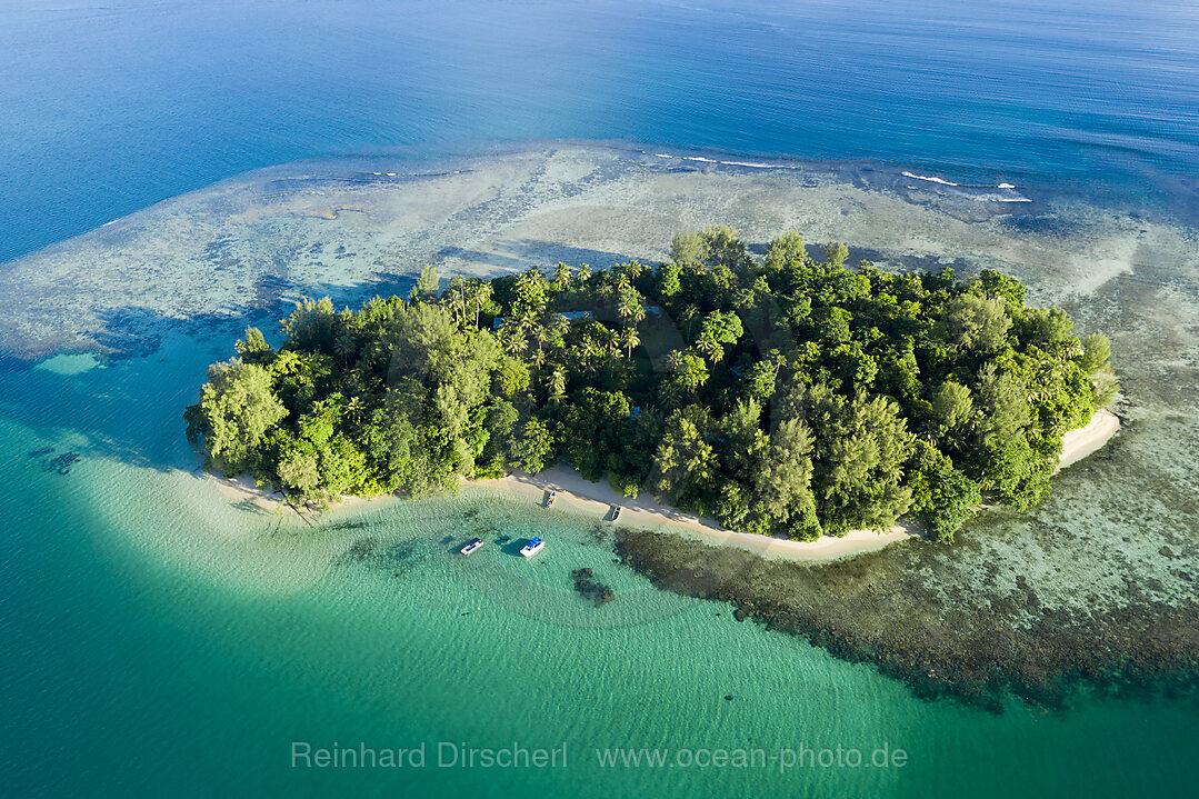 Aerial View of Lissenung Island, New Ireland, Papua New Guinea