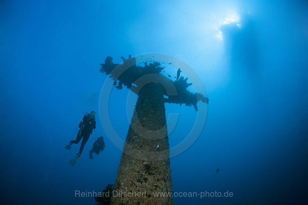 Mast des Maldive Victory Wrack, Hulhule, Nord Male Atoll, Malediven