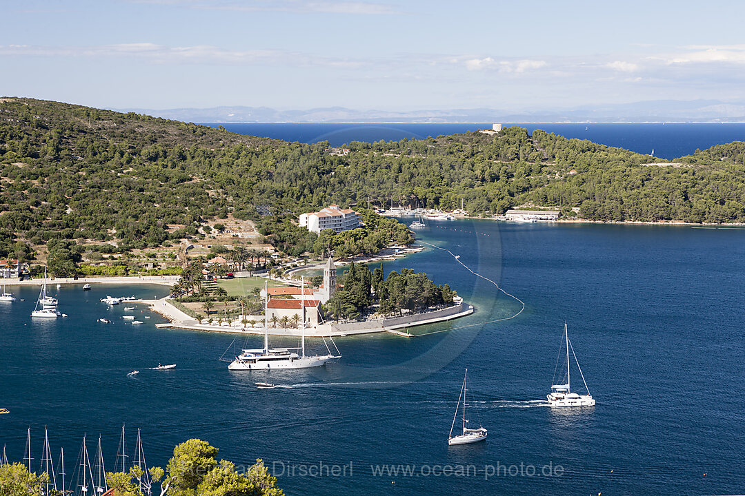 Bucht der Stadt Vis, Insel Vis, Mittelmeer, Kroatien