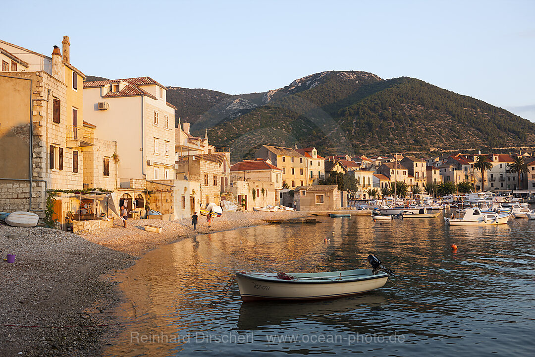 Houses of Komiza, Vis Island, Mediterranean Sea, Croatia