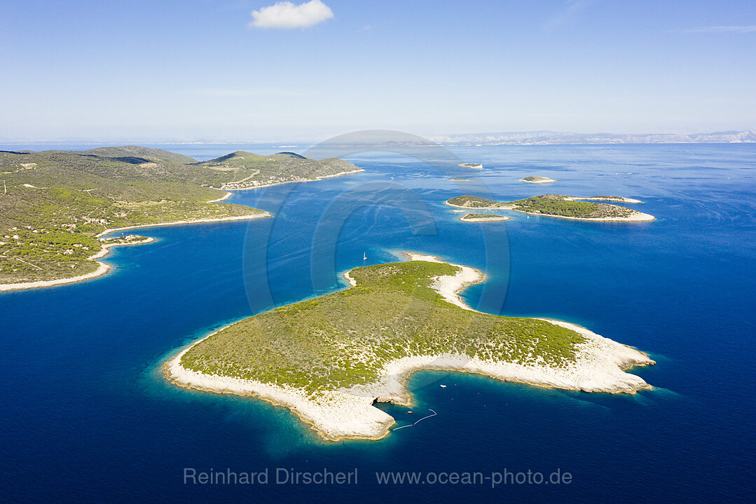 Island Ravnik and Green Cave, Mediterranean Sea, Croatia