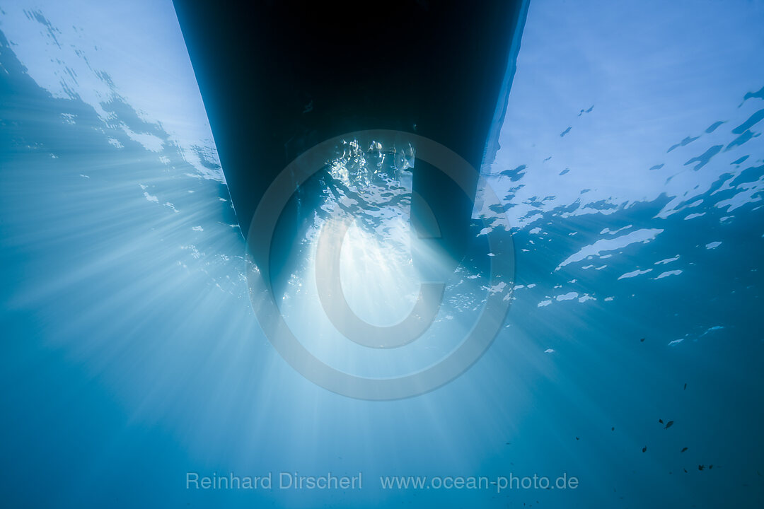 Sun Rays in Blue Ocean, Vis Island, Mediterranean Sea, Croatia