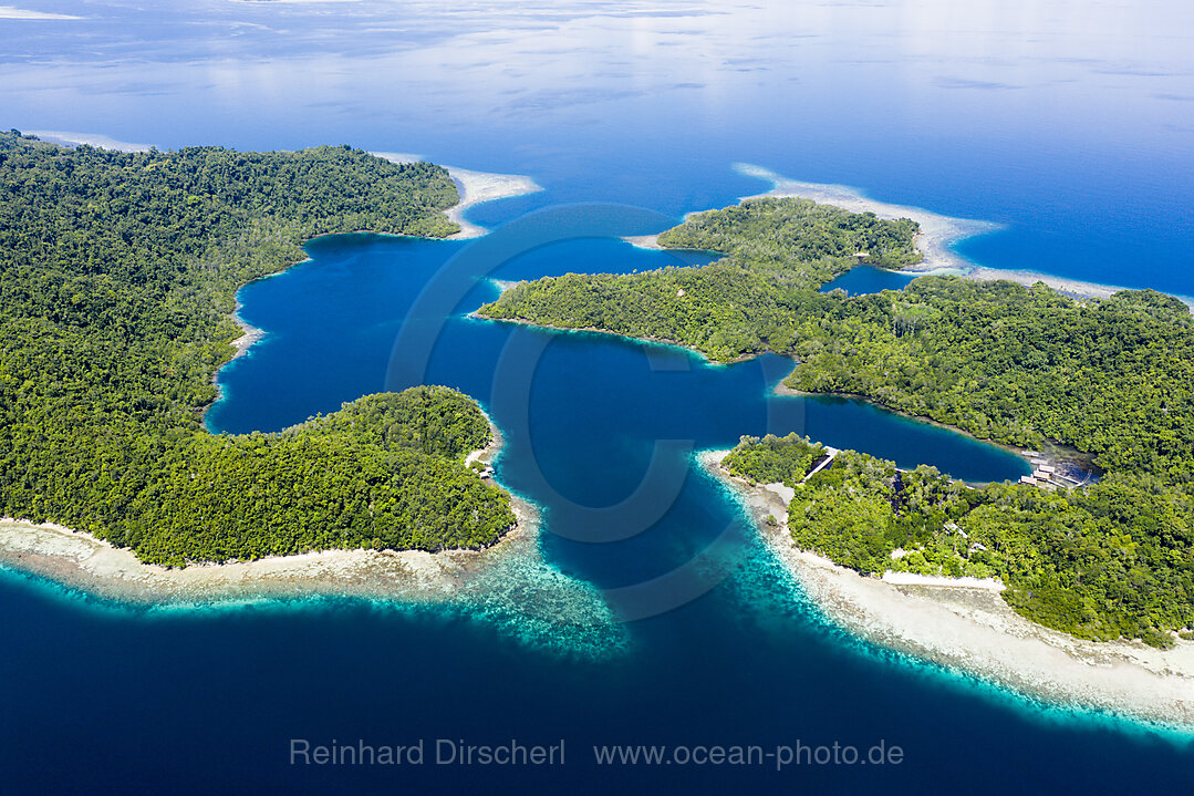 Luftaufnahme Insel Janggelo, Raja Ampat, West Papua, Indonesien