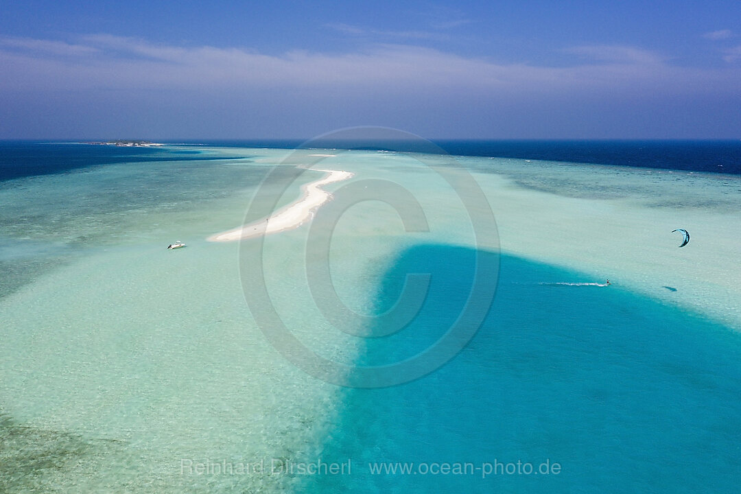 Sandbank, Island, Kite surfer, Rhasdoo Atoll, Indian Ocean, Maldives