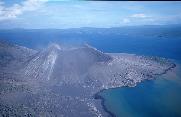 Active volcano Rabaul in New Britain