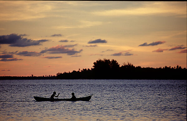 Dawn in New Ireland, fishing boat