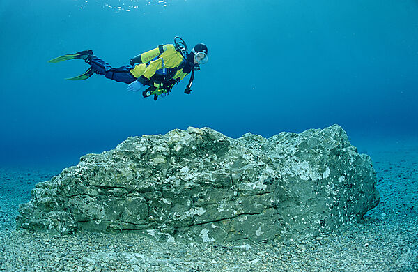 Scuba Diver in a mountain lake