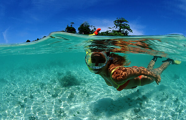 Skindiving, Skin diver, split image