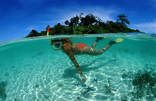 Skindiving, Skin diver, split image