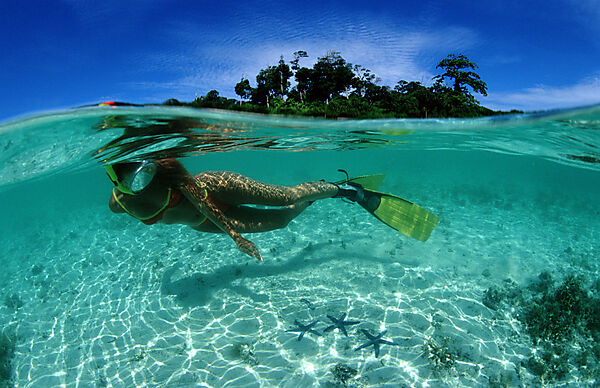 Skindiving, Skin diver, split image